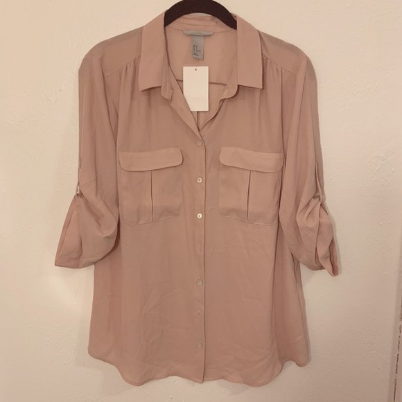 H&M Tops - H&M light pink button-up blouse NWT